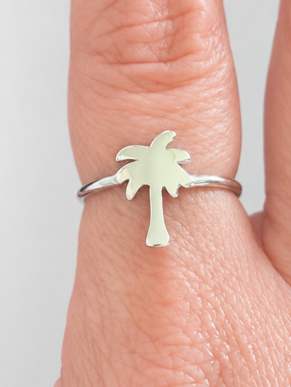 Sterling silver palm tree ring size 8 and 9